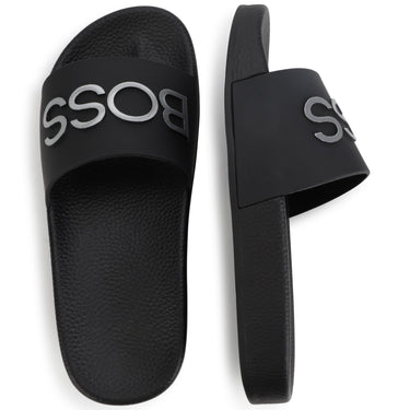 Chanclas BOSS negras para niños y adolescentes